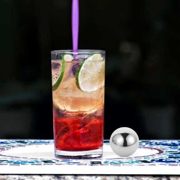 BESTYASH Stainless Steel Ice Ball Stone for Drinks Plated Silver 304 Metal Ice Cube Chiller Reusable