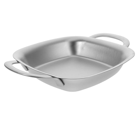 BESTYASH Stainless Steel Serving Tray with Handles Rectangular Metal Platter for Home Party Use