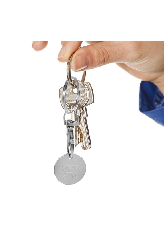 Stainless Steel Shopping Token Keyring with Sleek Design for Quick Access and Everyday Use