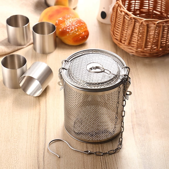 BESTYASH Stainless Steel Spice Tea Infuser and Soup Strainer for Kitchen Use in Silver Size 3.5 Inch