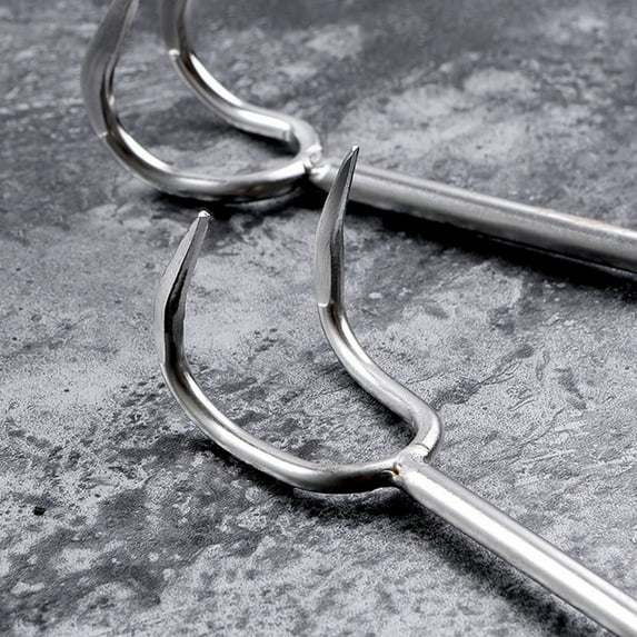 BESTYASH Wear Resistant Stainless Steel Meat Hook Convenient Roasting Tool for Bbq Camping and Parties