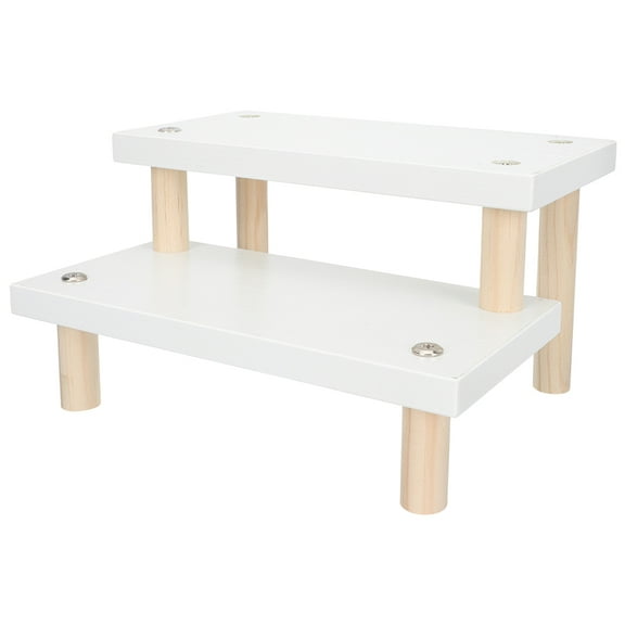 BESTYASH Stair Shape Display Shelf Wooden Tabletop Storage Rack 1Pcs