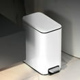 thumbnail image 1 of BESTYASH Slim White Stainless Steel Step-On Kitchen Trash Can, Kitchen Bin, 1 Piece, 1 of 8