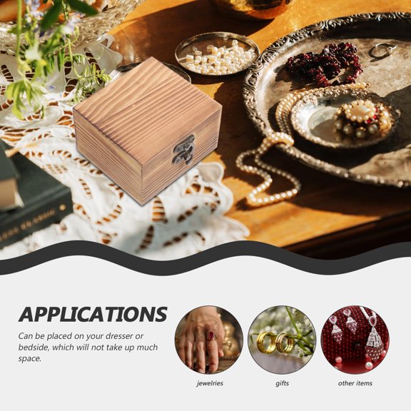 BESTYASH Storage Box with Lid Wood with Rustic Style for Home Use 1Pcs