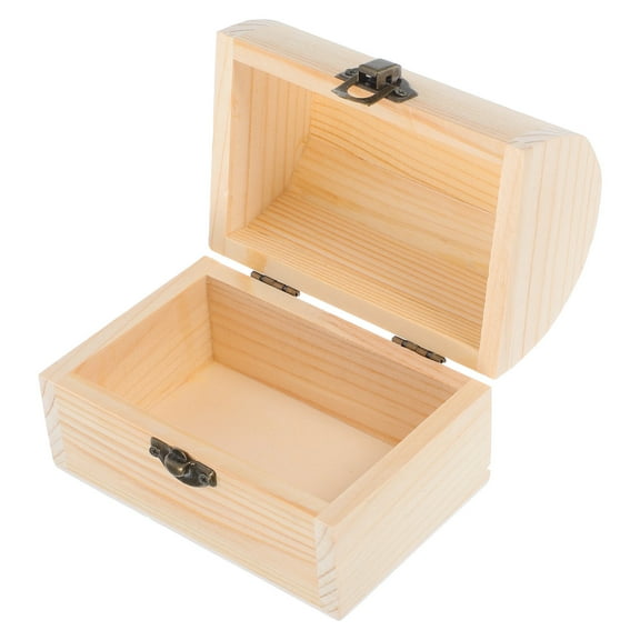 BESTYASH Storage Unfinished Wooden Boxes Beige Lockable Solid Color Crafts Box for Home Set