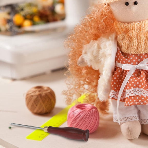BESTYASH Ergonomic Dark Red Handle Stuffing Tool for Crafts, Plush Dolls, and Efficient Crafting Use