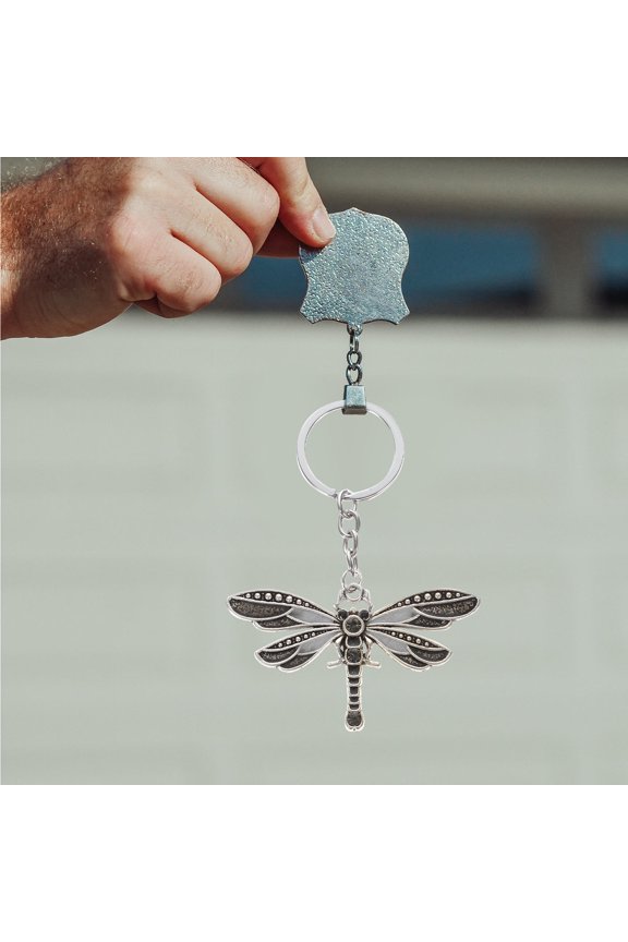 Stylish Black Dragonfly Key Chain Metal Pendant for Car Keys Bag and Backpack Charm