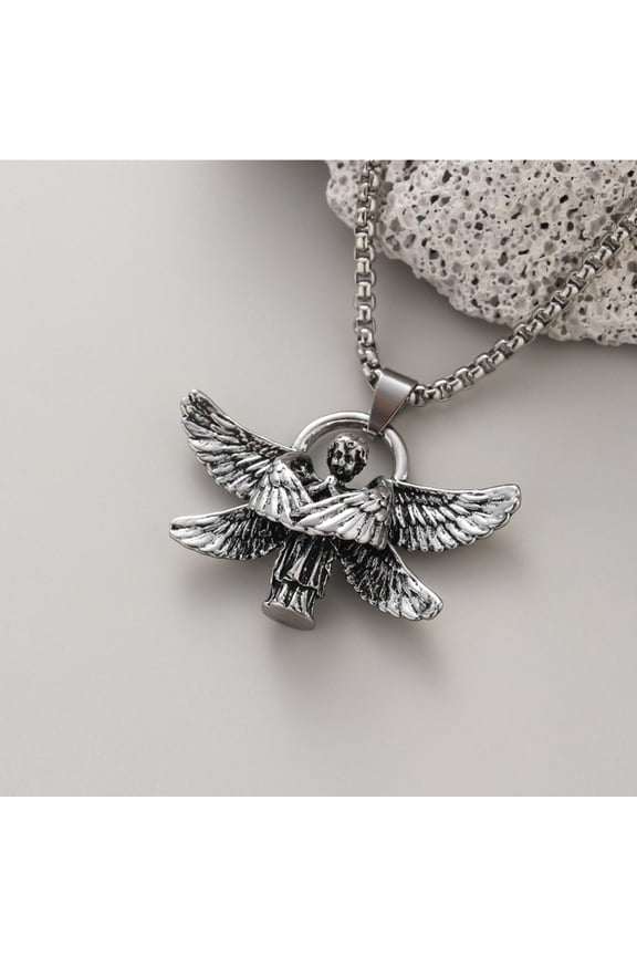 Stylish Necklace Dark Grey Alloy 1Pcs Wing Shape Clavicle Chain for Women