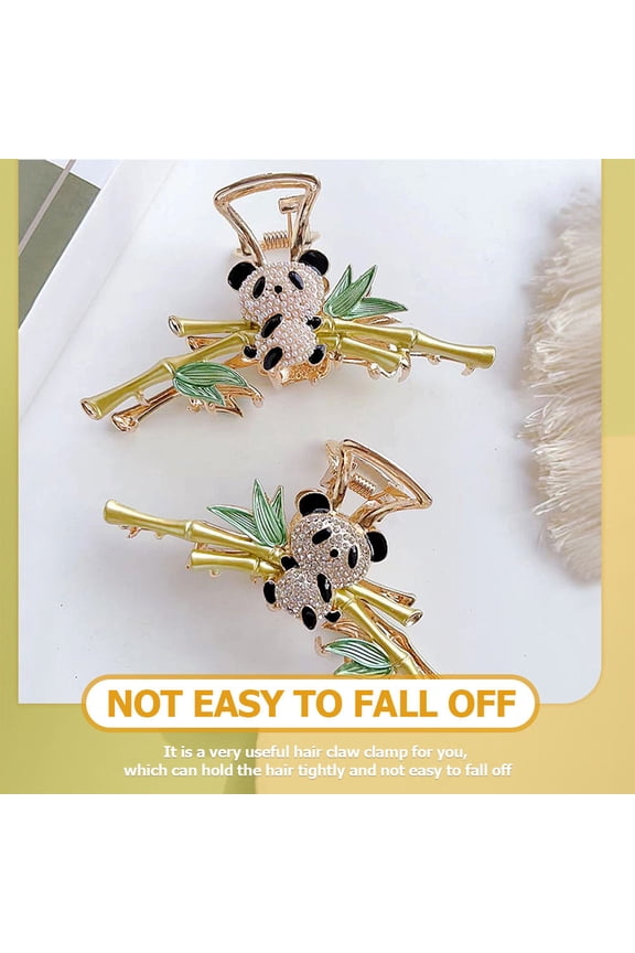 Stylish Panda Hair Claw Clips Metal Alloy Jaw Hair Clips with Rhinestone Decoration