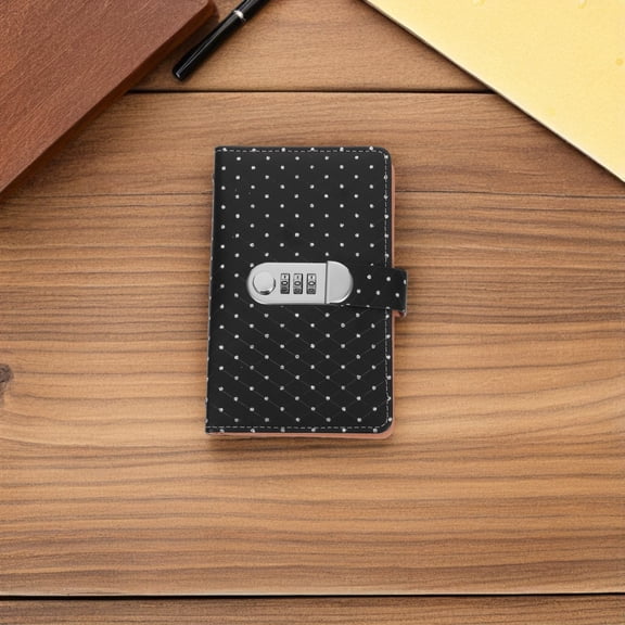 BESTYASH Rhinestone PU Money Binder with Lock for Secure Cash Storage and Budget Planning at Home or Office