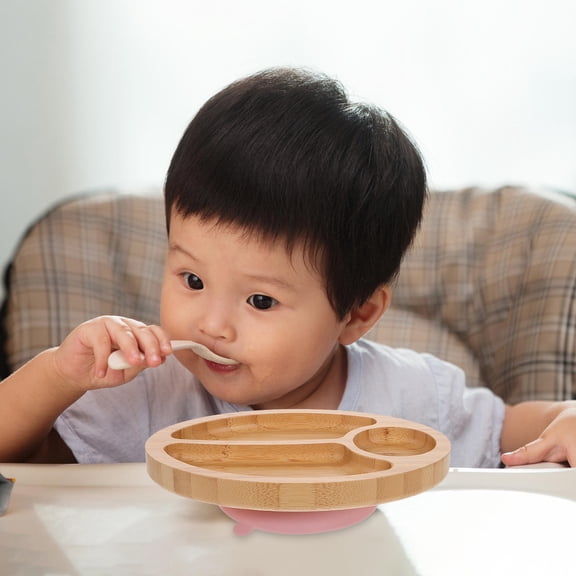 BESTYASH Divided Plate with Base, Khaki Color, Dish, 1 Set for Kids and Adults