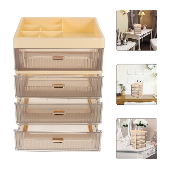 BESTYASH Plastic Desktop Organizer with Drawers, Multi-Functional Sundry Storage Solution for Office and Home Use, 1 Set