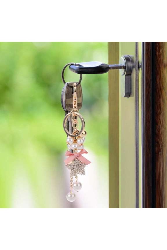 Sweet Keyrings Metal Keychain Pink 1Set Fashionable Organize Keys for Girls