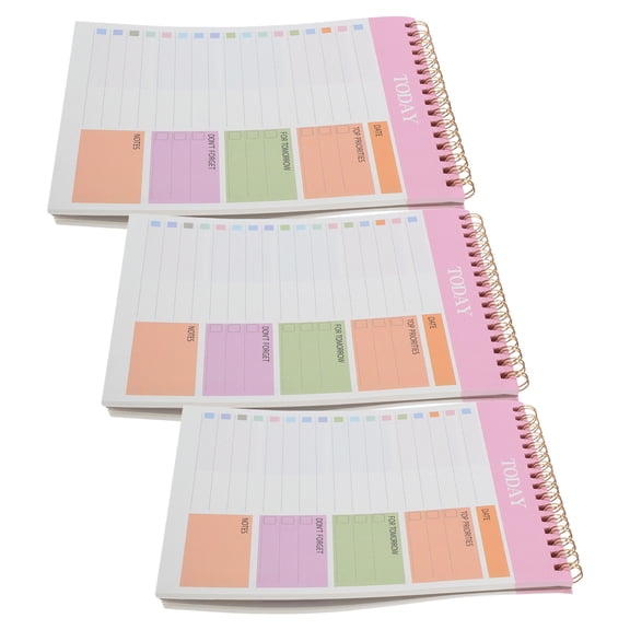 BESTYASH Task Tracker Notebook Pink Spiral for Weekly Habit Tracking and Goal Planning