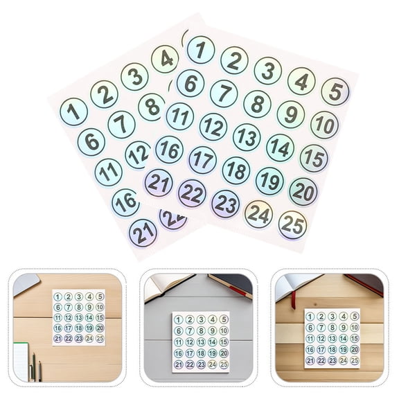 BESTYASH Tear Resistant Waterproof Number Stickers Multi Adhesive Labels for Organization and Tracking
