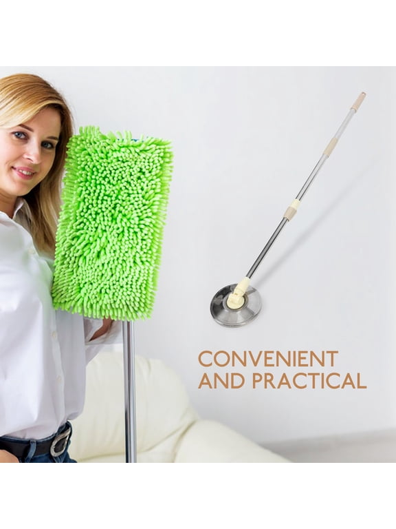 Telescopic Rotary Mop Handle in Khaki, Plastic Construction for Everyday Cleaning Tasks