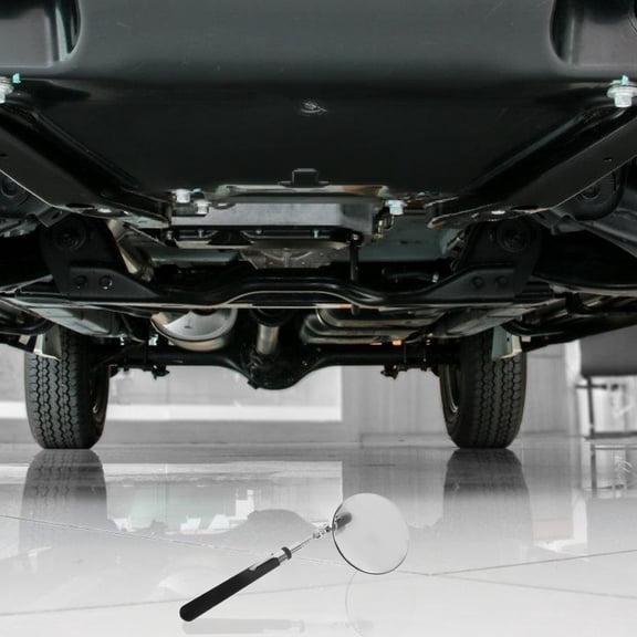 BESTYASH Telescoping Inspection Mirror with Large Circular Plated Silver Lens for Vehicle and Home Repairs