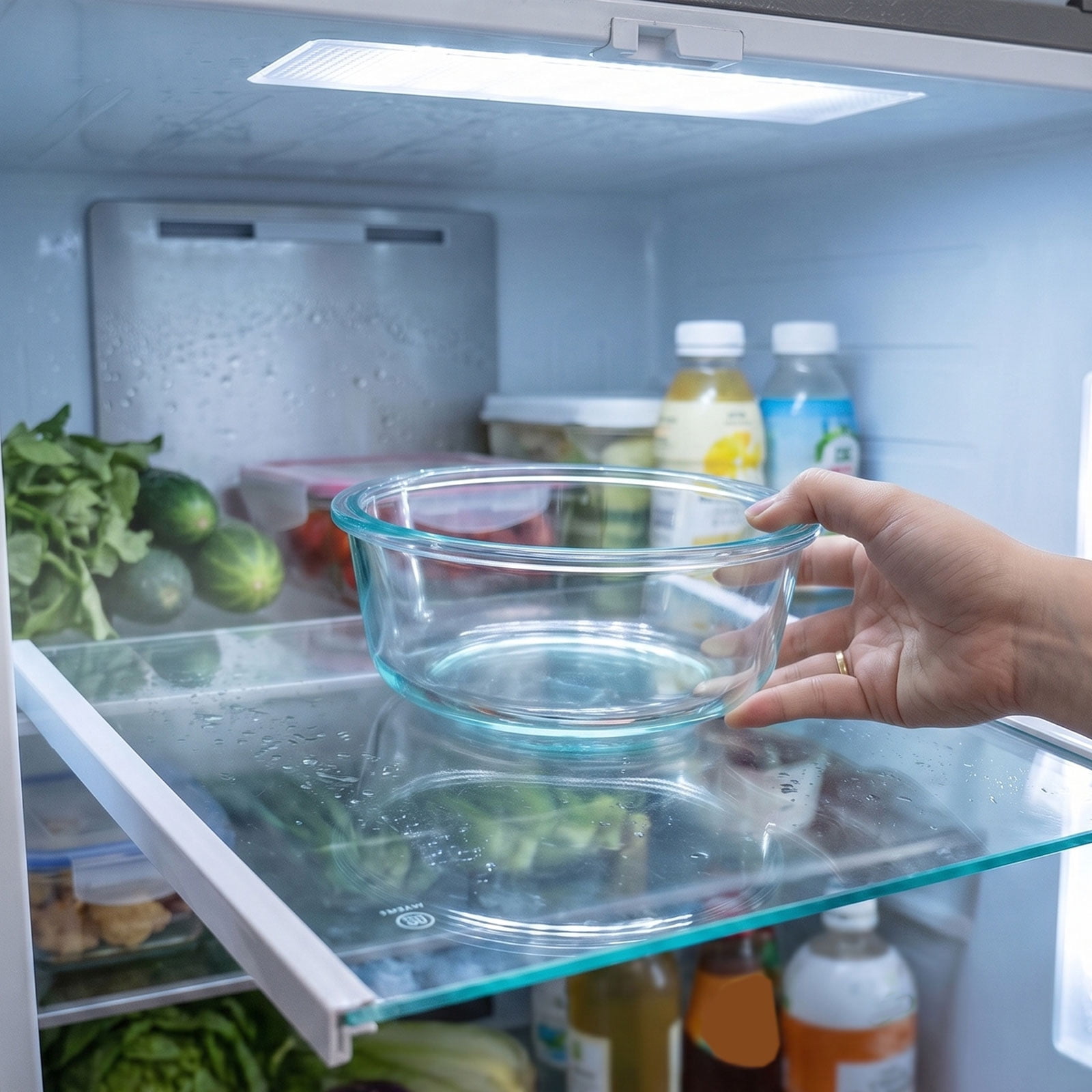 BESTYASH Tempered Glass Shelf for Refrigerator, Framed Freezer Rack ...