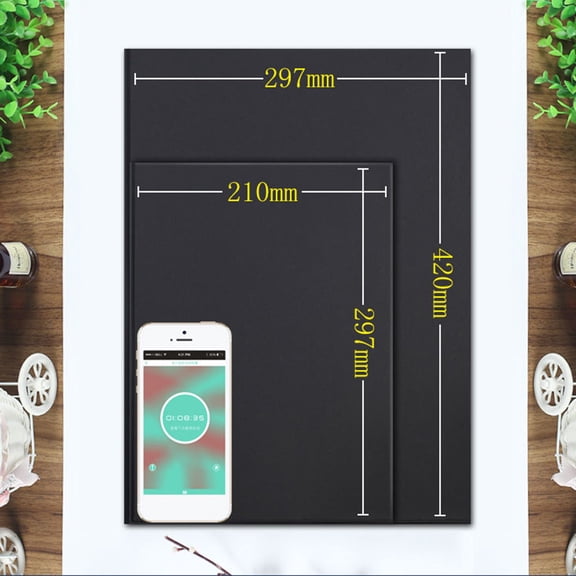 BESTYASH Thickened Black Hand Drawn Paper for Notebook DIY Crafts Waterproof Durable