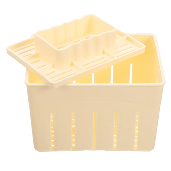 BESTYASH Tofu Making Mold Storage Container Light Yellow PP Bean Curd Making 1 Set