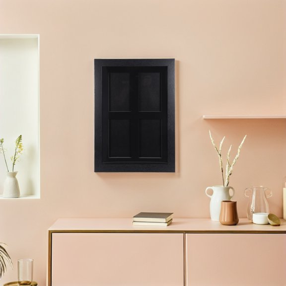 BESTYASH Trading Card Display Frame Black Case with 4 Slots for Tabletop and Wall Decor