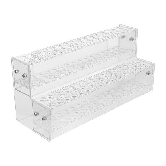 BESTYASH Transparent 96 Slot Acrylic Pen Organizer Rack Two Tier Display Stand for Markers and Brushes