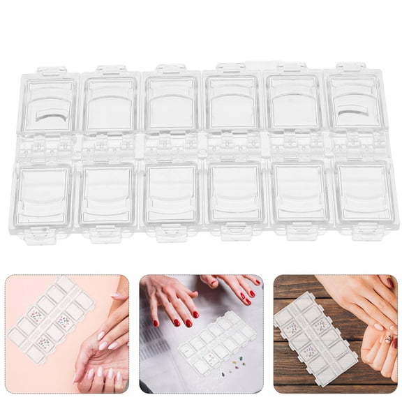 BESTYASH Transparent Acrylic Nail Art Organizer Box Compact and Portable for Home Use with Multiple Compartments 70 Grids
