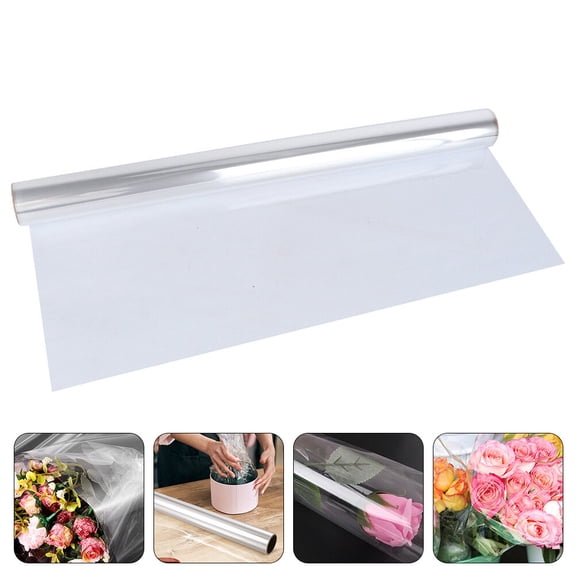 BESTYASH Transparent Cellophane Flower Wrapping Paper Roll for Bouquet Wrapping and DIY Floral Crafts