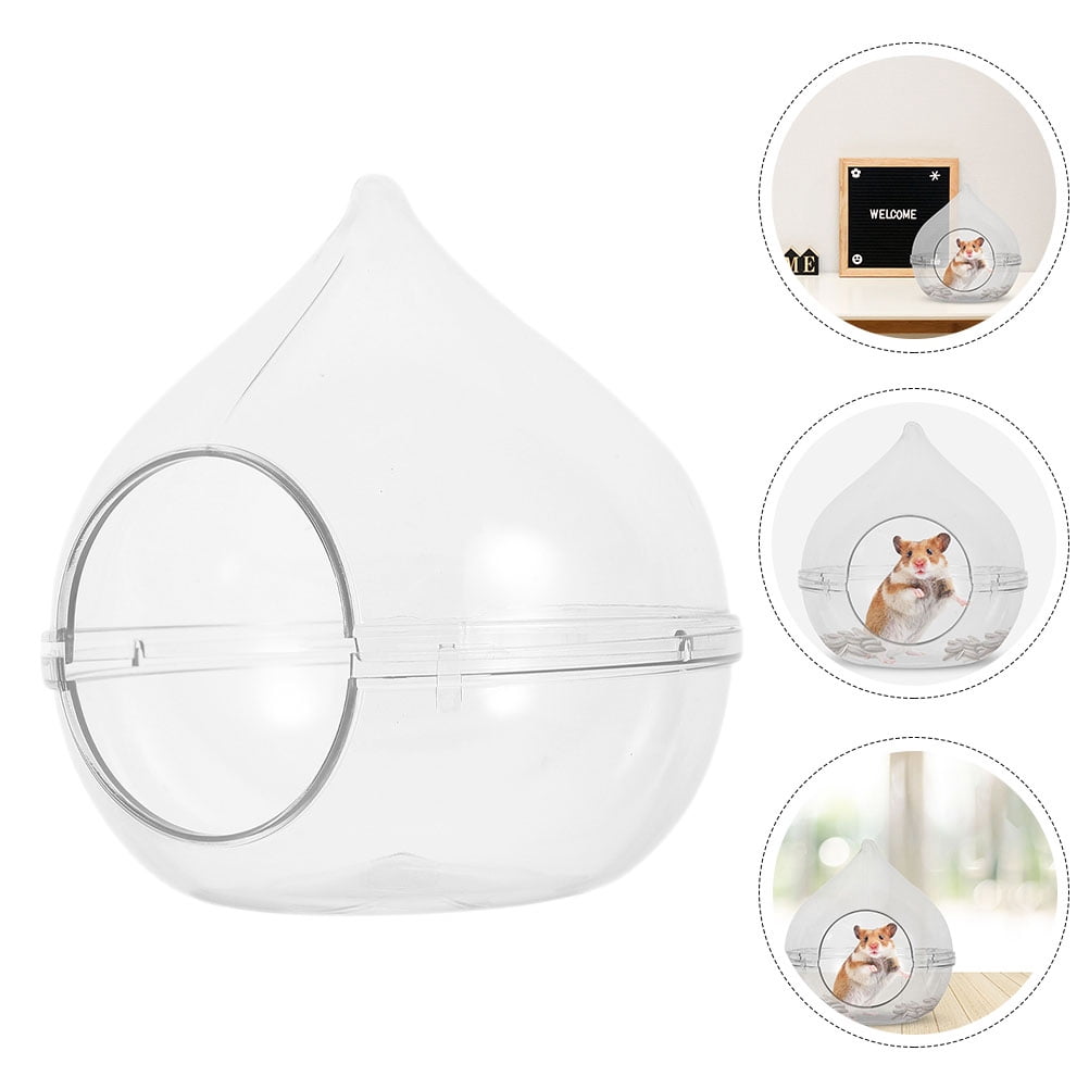 View of BESTYASH Clear Hamster Habitat with White Acrylic Bath Box, 1 Piece for ...