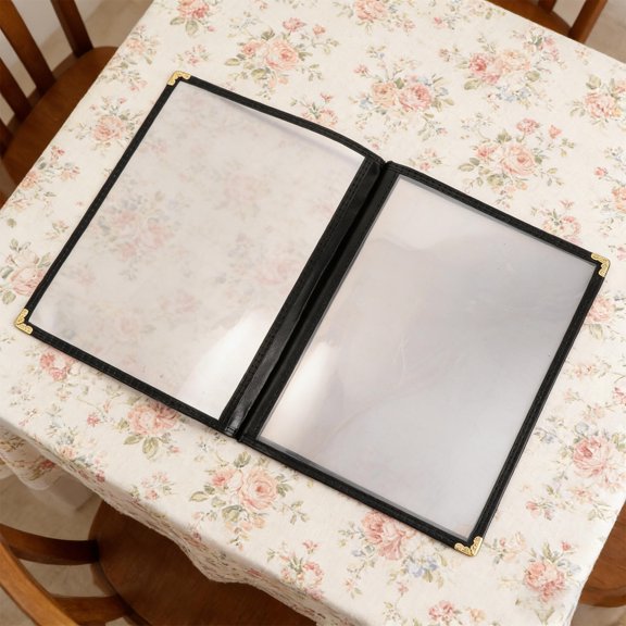 BESTYASH Transparent Loose Leaf Binder Menu Cover for Restaurant Supplies with Oil and Water Resistant Protection
