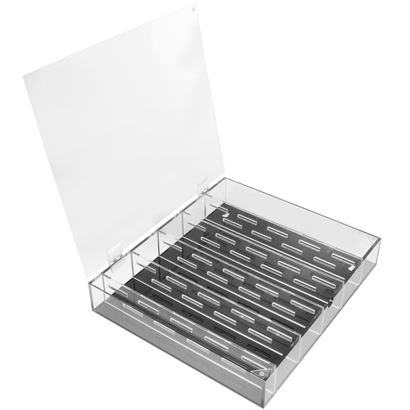 BESTYASH Transparent Plastic Coin Storage Box Black Clear Display Case Professional Coin Organizer Protector