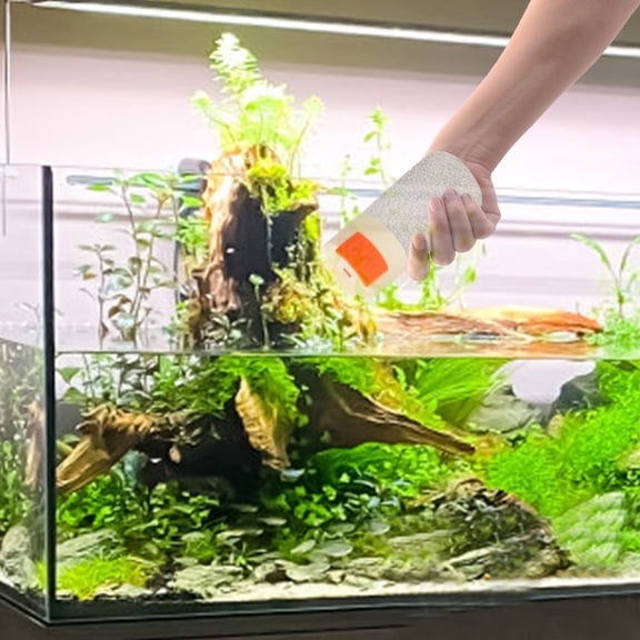 BESTYASH Transparent Plastic Metering Fish Food Feeder for Easy Rationing and Storage Compatible with 1.5mm Fish Food