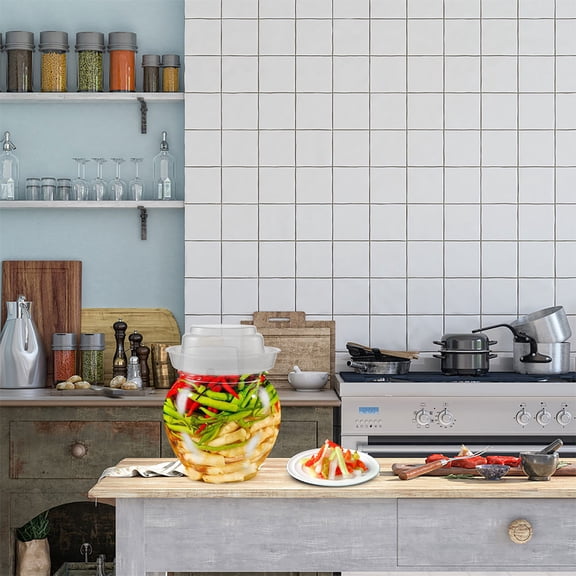 BESTYASH Set of 2 Transparent Plastic Pickle Jars with Airtight Sealed Lids for Kitchen Storage and Multifunction Use