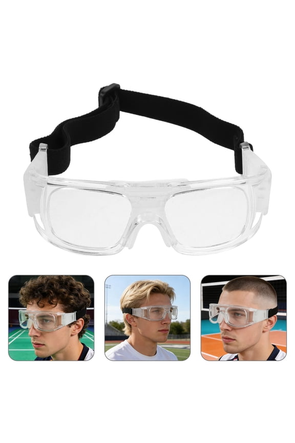 Clear Protective Sports Glasses with Impact-Resistant Lenses for Outdoor Activities and Basketball