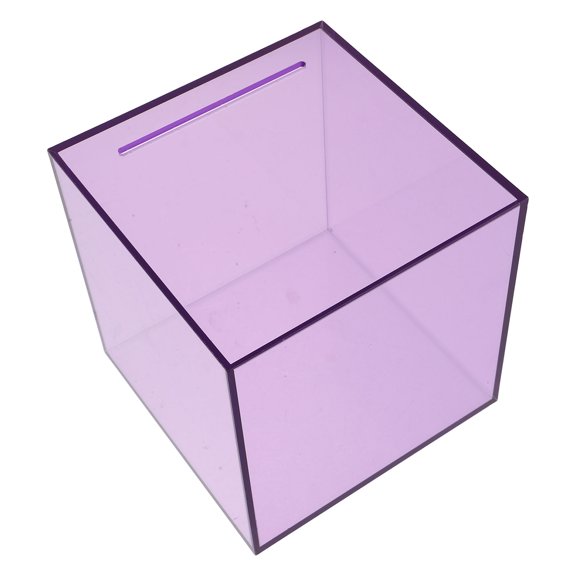 BESTYASH Charity Boxes Money Saving Jar Purple Acrylic 1Pack