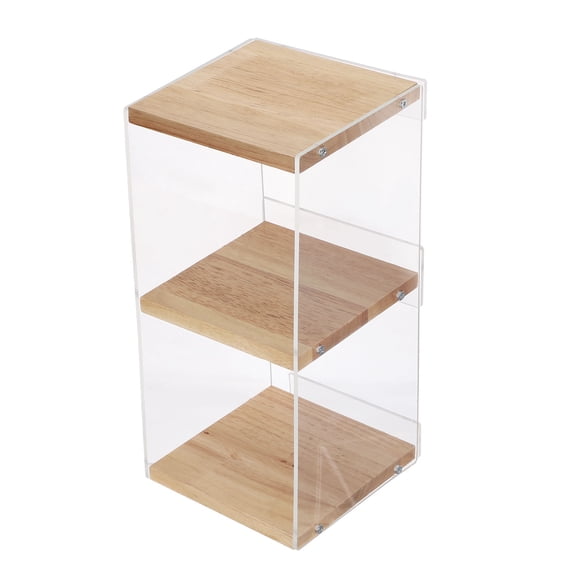 BESTYASH Transparent Storage Rack with Stackable Acrylic Shelves for Home Office Cd Dvd Organizer