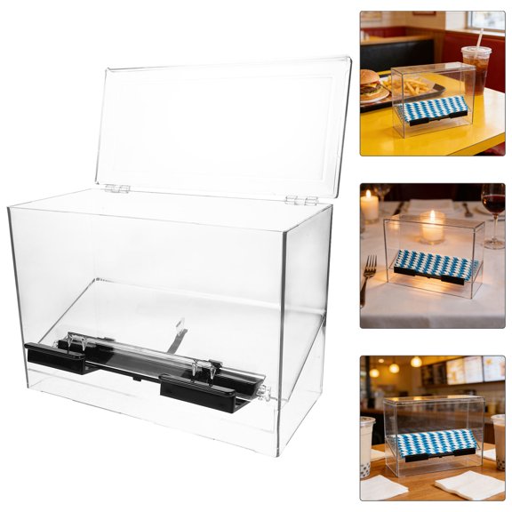 BESTYASH Transparent Straw Dispenser for Countertop Large Capacity Acrylic Straw Storage Box