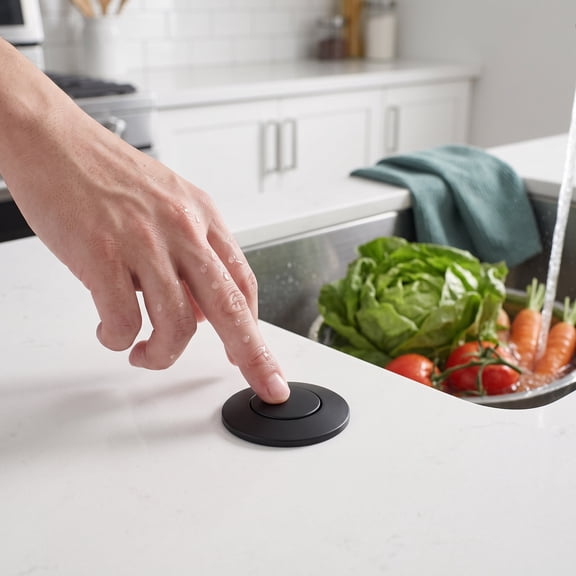 BESTYASH Kitchen Garbage Disposal Switch Black Air Button Instant Activation Push Button