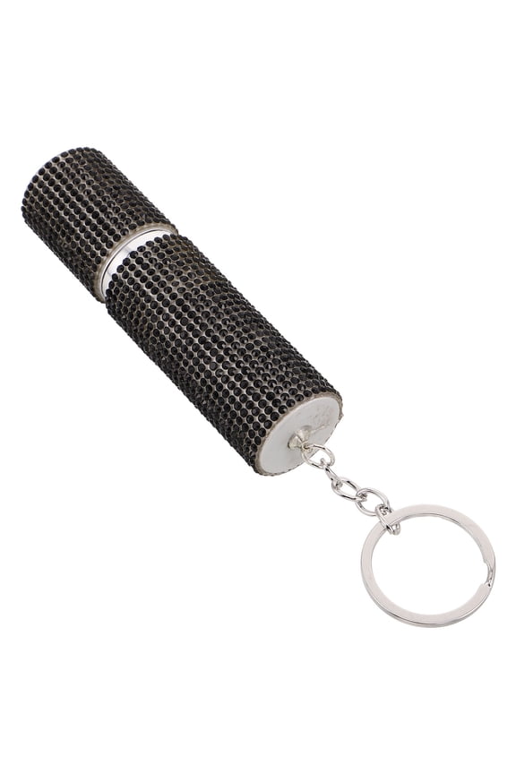 Travel Refillable Perfume Bottle Black Rhinestone Keychain Leakproof Spray Atomizer