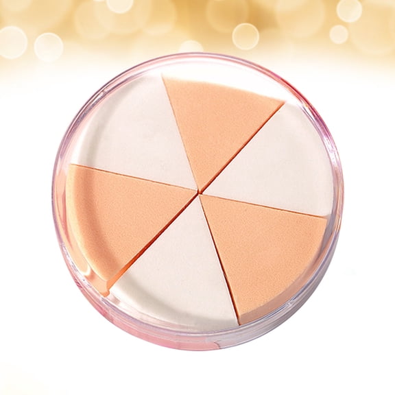 BESTYASH Triangle Makeup Powder Puff Sponge Set, Six Pieces with Storage Box