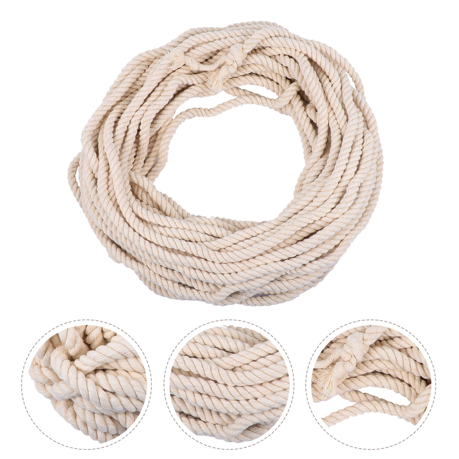 BESTYASH Decorative Beige Cotton Rope Macrame Cord Thick Triple Strand Rope Ideal for Wrapping and Bow Making