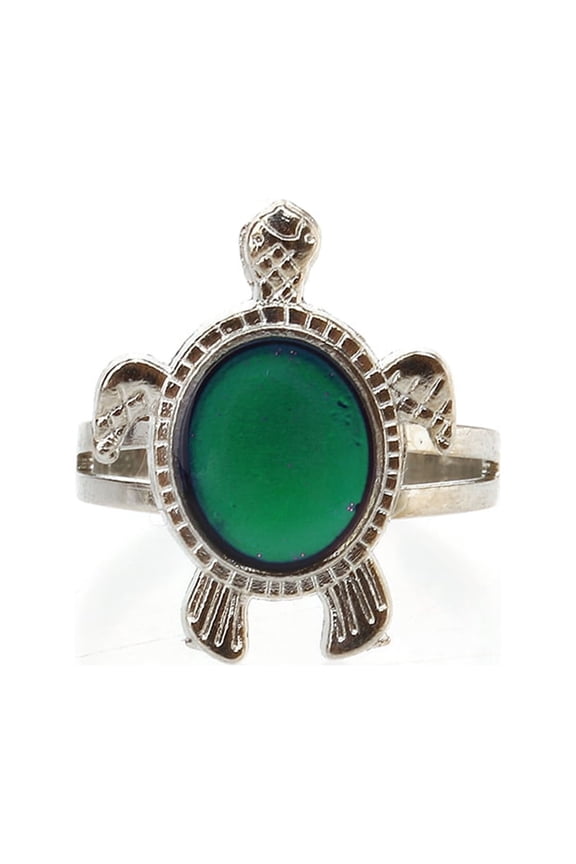 Turtle Shaped Color Mood Ring Adjustable Alloy Mood Indicator 1Pcs
