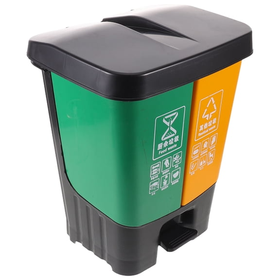 BESTYASH Two-Compartment Kitchen Trash Can with Airtight Lid and Foot Pedal for Easy and Efficient Waste Separation