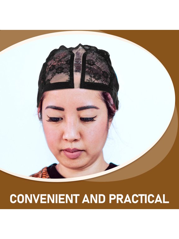 Black Elastic Mesh Wig Cap U Part Wig Net for Styling Spandex Polyester Ventilated