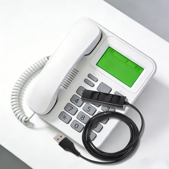 BESTYASH Office Phone Headset Adapter Cable with Clear Signal, Volume Control, and Mute Microphone Functions