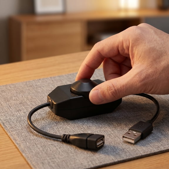 BESTYASH USB Inline LED Strip Light Dimmer , Compact Black Controller for Adjustable Brightness and Easy Lighting Control