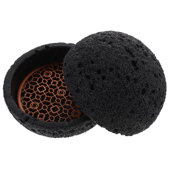 BESTYASH Unique Black Cement Metal Sphere Caviar Bowl for Molecular Cuisine