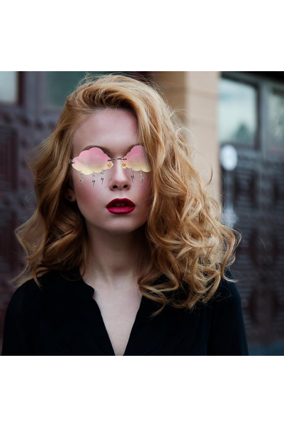 Unique Cloud Shaped Sunglasses with Rimless Design Assorted Colors for Festivals and Vacations