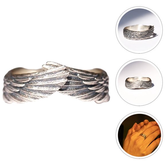 BESTYASH Unisex Adjustable Open Wing Ring Multi Color Statement Finger Ring for Daily Wear and Special Occasions