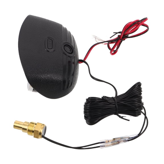 BESTYASH Universal Black Automotive Temperature and Voltage Gauge with Clear LCD Display
